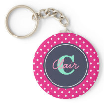 Hot Pink and Navy, Initial, and Name keychains