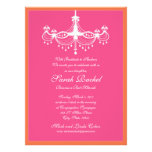Hot Pink and Orange Chandelier Invitation