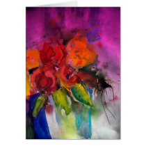hot pink and orange flowers cards