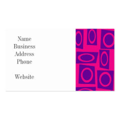 Hot Pink and Purple Fun Circle Square Pattern Business Card Templates