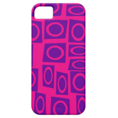 Hot Pink and Purple Fun Circle Square Pattern iPhone 5 Cover
