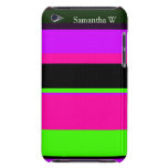 Hot Pink and Purple Tonal Stripes Modern Design Barely There iPod Covers