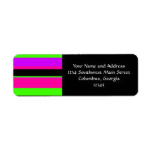 Hot Pink and Purple Tonal Stripes Modern Design Custom Return Address Labels