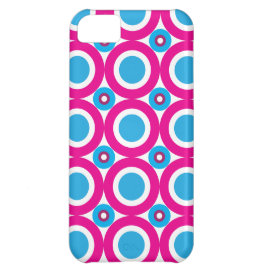 Hot Pink and Teal Polka Dots Pattern iPhone 5C Cases