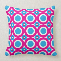 Hot Pink and Teal Polka Dots Pattern Pillows