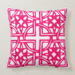 Hot Pink and White Geometric Design Pillow pillows