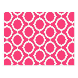 Hot Pink and White Pattern Gifts Postcard