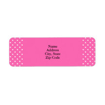 Hot Pink and White Polka Dot Pattern Custom Return Address Labels