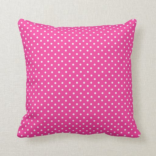 Hot Pink And White Polka Dot Throw Pillow Zazzle