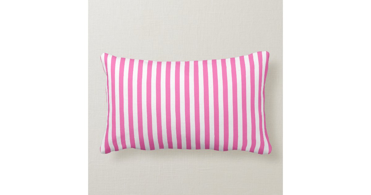 Hot Pink and White Stripes Throw Pillow Zazzle