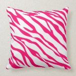Hot Pink and White Zebra Design Pillow pillows