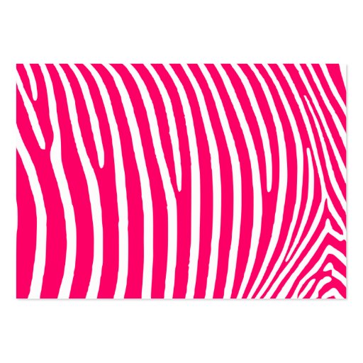 Hot Pink and White Zebra Print Business Card Templates (front side)