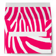 Hot Pink and White Zebra Print envelope