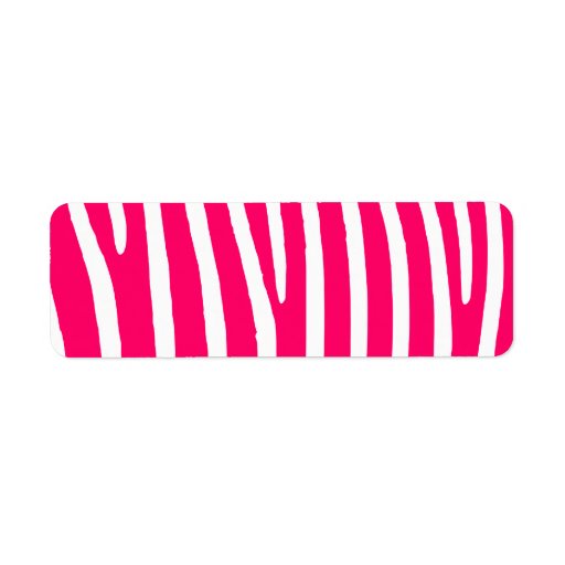 Hot Pink and White Zebra Print Return Address Label