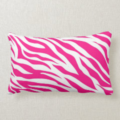 Hot Pink and White Zebra Stripes Wild Animal Print Throw Pillows
