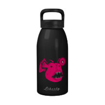 Hot Pink Anglerfish Redux Black 16oz Water Bottle