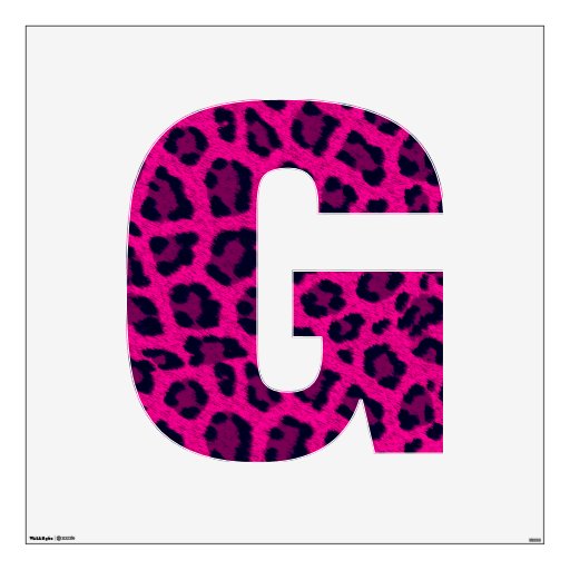 Hot Pink Animal Leopard Print Letter G Wall Sticker Zazzle