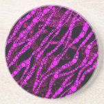 Hot Pink Animal Print Abstract Pattern Coaster