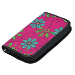 Hot pink, aqua blue, green daisy floral Rickshaw Folio Planners
