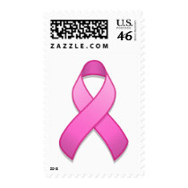 Hot Pink Awareness Ribbon Postage