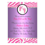 Hot Pink Baby Shower Custom Invites