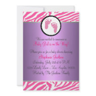 Hot Pink Baby Shower Custom Invites