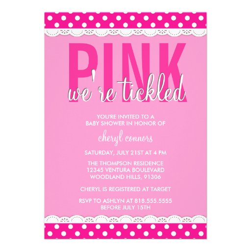 Hot Pink Baby Shower Invitation
