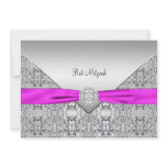 Hot Pink Bat Mitzvah Custom Invites
