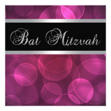 Hot Pink Bat Mitzvah Invitation