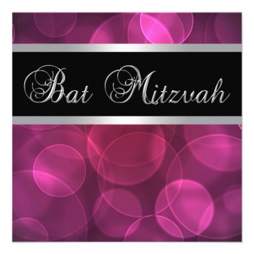 Hot Pink Bat Mitzvah Invitation