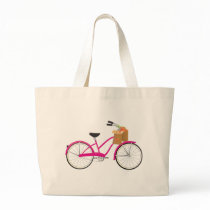 Hot PInk Bicycle with Oranges Bag