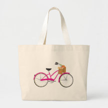 Hot PInk Bicycle with Oranges Bag