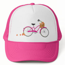 Hot PInk Bicycle with Oranges hats