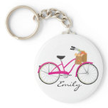 Hot PInk Bicycle with Oranges Key Chains