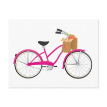 Hot PInk Bicycle with Oranges postcards