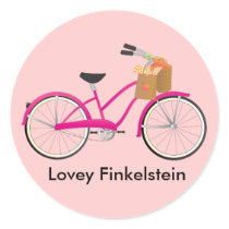 Hot PInk Bicycle with Oranges stickers by trennea Hot PInk Bicycle with Oranges stickers