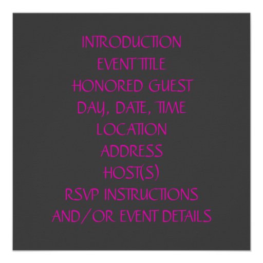 Hot Pink Birthday All Occasion Party Invites