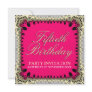 Hot Pink & Black 50th Tribal Lace Birthday Party Invitations