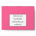 Hot Pink Black Damask Wedding Invitation Envelope