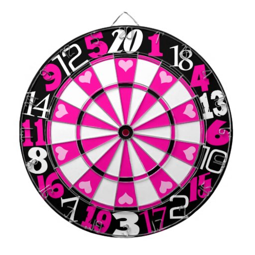 Hot Pink & Black Dart Board Zazzle