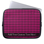 Hot Pink/Black Houndstooth Laptop Computer Sleeve