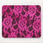 Hot Pink/Black Lace-Look Mousepads
