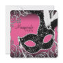 Hot Pink Black Mask Masquerade Party Custom Announcements Hot Pink Black Mask Masquerade Party Custom Announcements