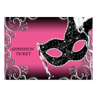 Hot Pink Black Masquerade Party Admission Tickets