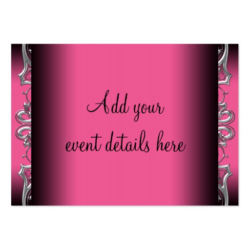 Hot Pink Black Masquerade Party Admission Tickets Business Card Template (back side)