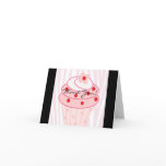 Hot Pink Black Pink Cupcake Thank You Cards