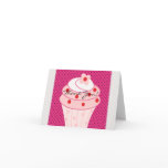 Hot Pink Black Pink Cupcake Thank You Cards