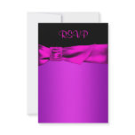 Hot Pink Black RSVP Response Card Personalized Announcements