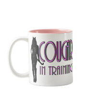 Hot Pink Black silhouette Cougar In Training
