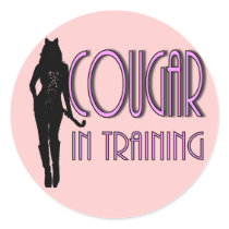 Hot Pink Black silhouette Cougar In Training